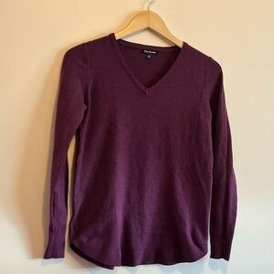 Pink Clover Deep Purple V-Neck Sweater normcore cabincore preppy